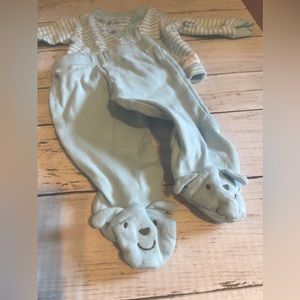 Cute Baby Boy Light Blue and White Outfit - 2 piece Set